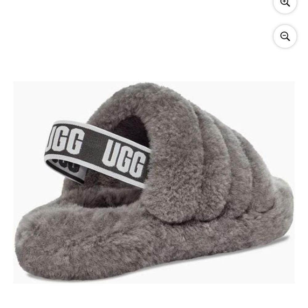 UGG Gray Fluffy Slippers